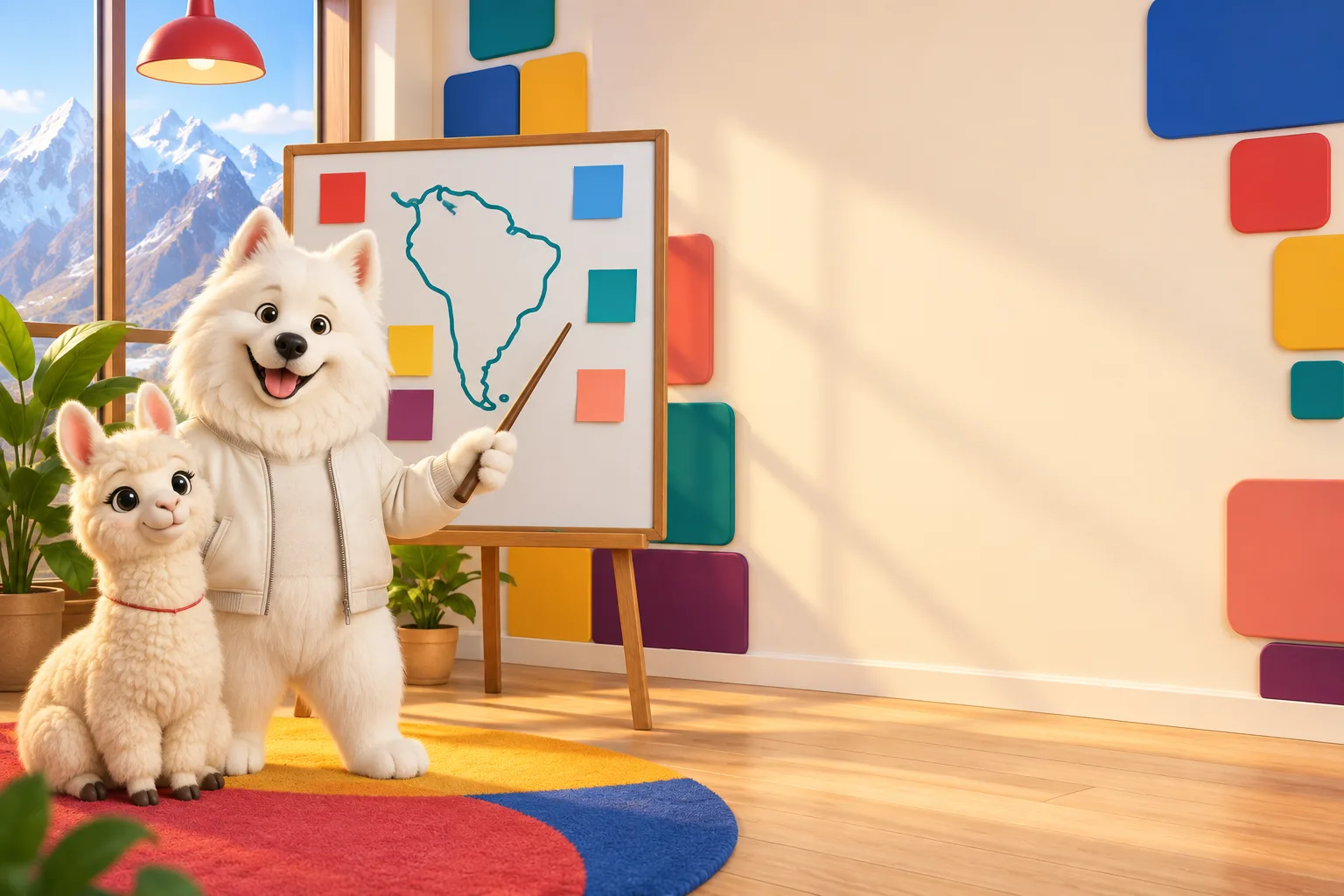 Larry apresentando o plano à equipe, com a Lucillama ao lado